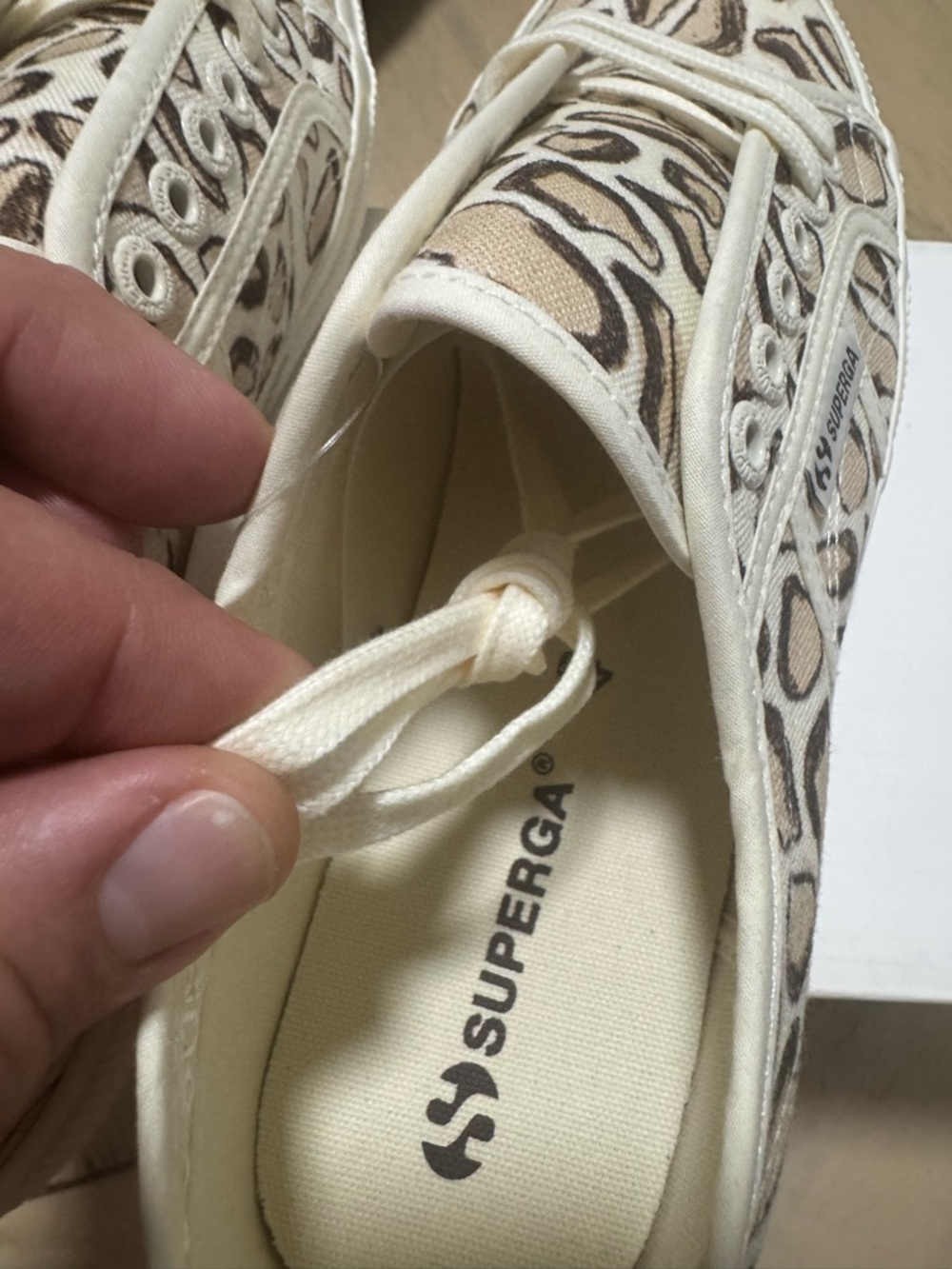 Superga 2750 Giraffa Print Sneakers Beige Natural Leopard Size 7.5 NWT - Picture 4 of 10